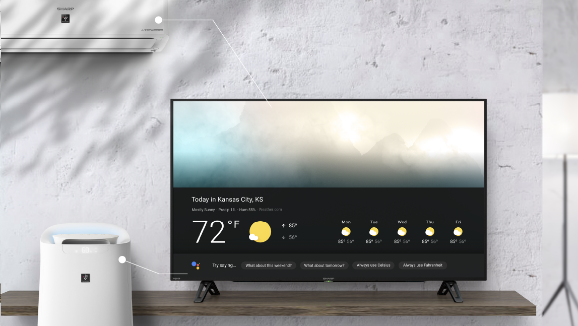 Google home hot sale sharp tv